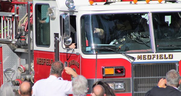 Town salutes Hughes for firefighting service