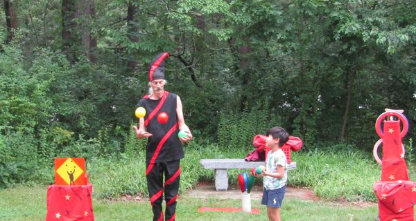 Henry juggles at the DTL
