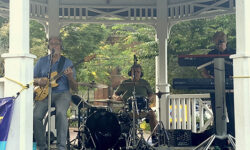 Back Pages visits Medfield gazebo