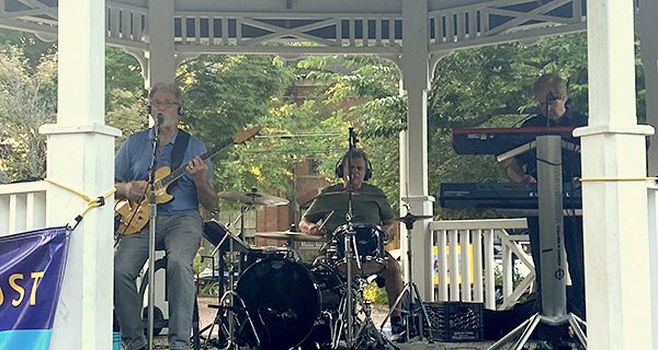 Back Pages visits Medfield gazebo