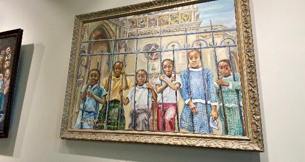 Artist duo exhibits at library