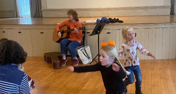 Kids jump for joy at music hour