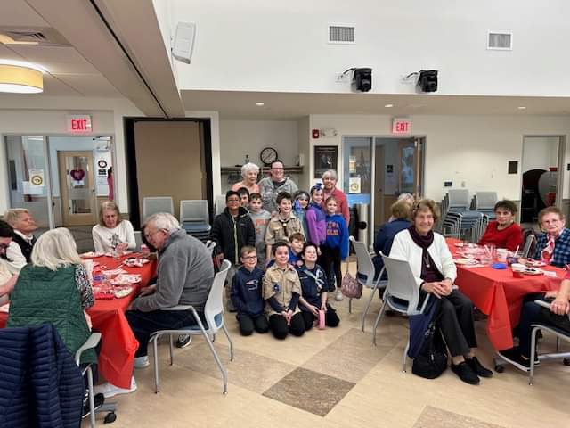 Walpole seniors enjoy cupcakes with Cub Scouts