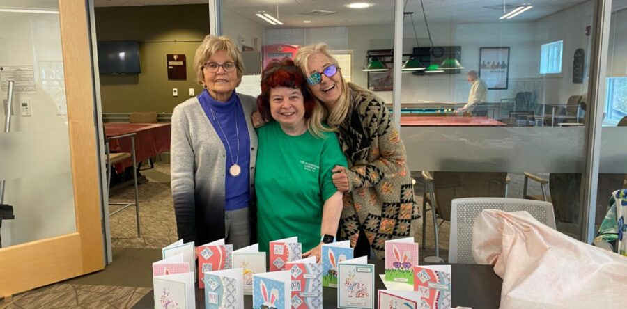 Seniors craft handmade Easter cards