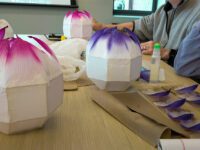 Locals craft lanterns at Sherborn Library