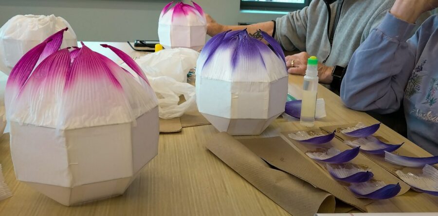 Locals craft lanterns at Sherborn Library