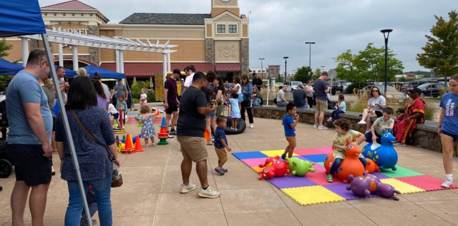 Locals enjoy the end of summer block party