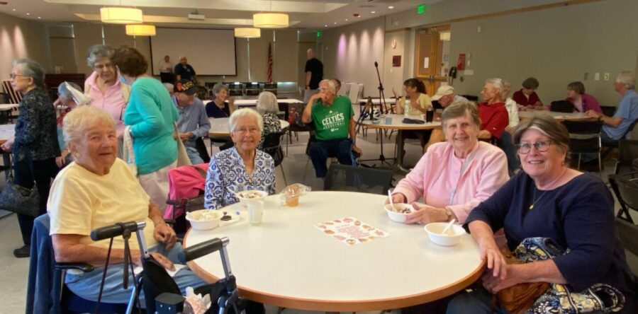Seniors enjoy an ice cream social