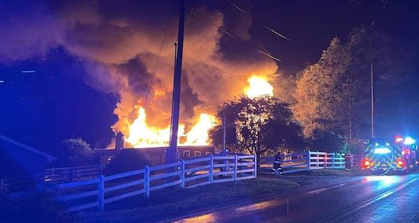 Barn fire destroyed 150 year old barn