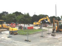 Renovated tennis courts at Needham High