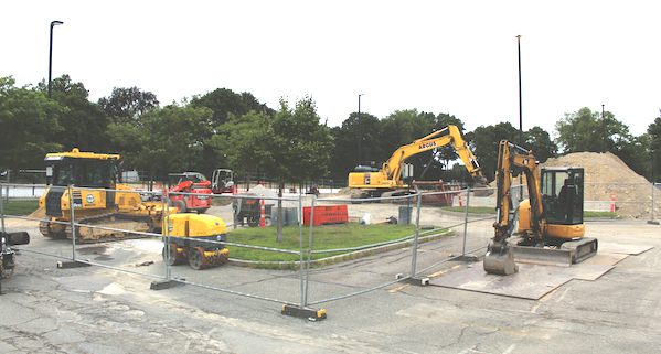 Renovated tennis courts at Needham High