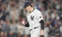 Schlittler pitches record breaking postseason