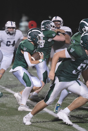 Brendan Cengic finds a gap in the line