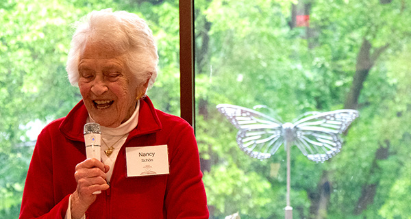 Terrace grand opening at Wellesley Library