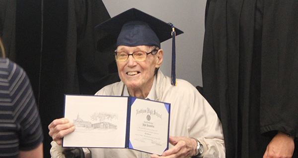 Needham veteran receives diploma following 100th birthday