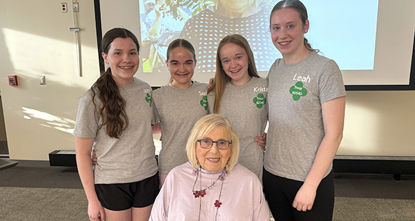 Walpole Girl Scouts meet Janet Applefield