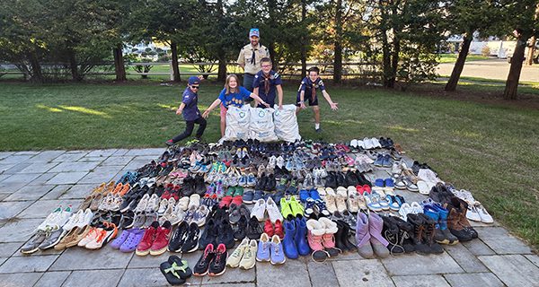 Troop 44 collects 238 pairs of shoes